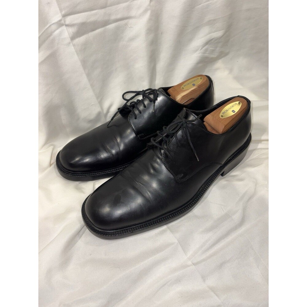 Gucci Men's Black Round Toe Lace-Up Derby Shoes Sz 9D